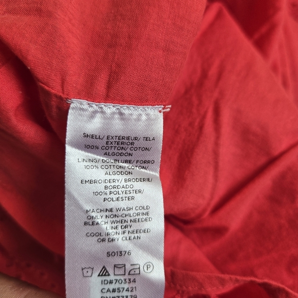 Anne Taylor Red Eyelet Puff Sleeve Top - Picture 13 of 13